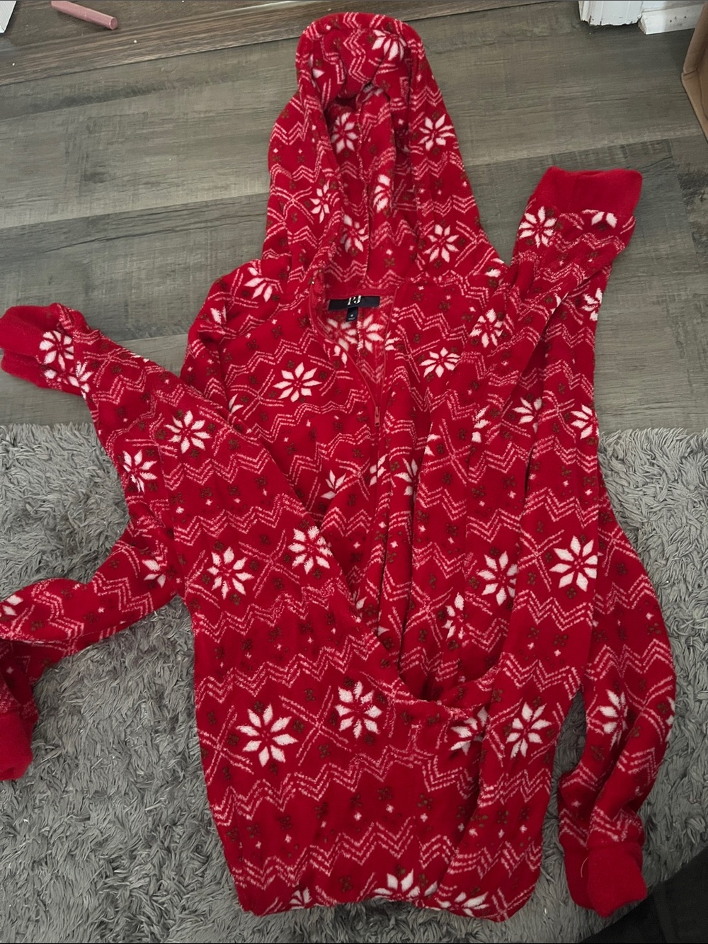 Cozy Red Hooded Holiday Jumpsuit